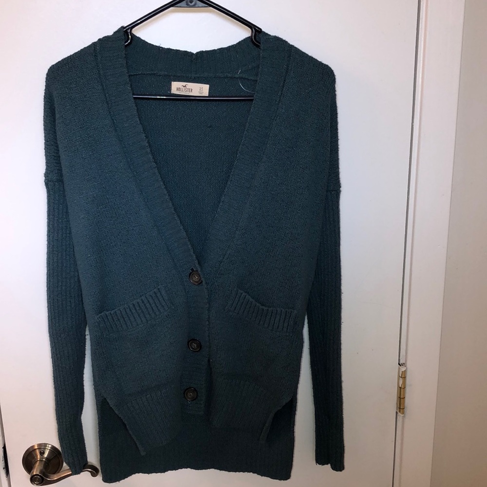Emerald green knit cardigan